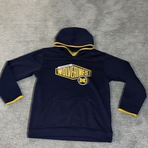 Blue kids youth Michigan Wolverines UM Football hooded hoodie sweatshirt XL